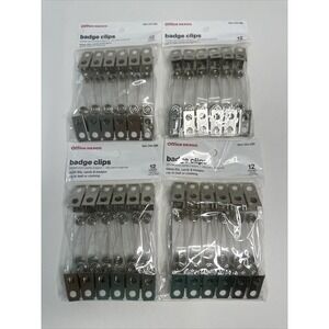 48 Office Depot Badge, I.D. Card, Name Tag Clips Replacement #344-289 NEW LOT